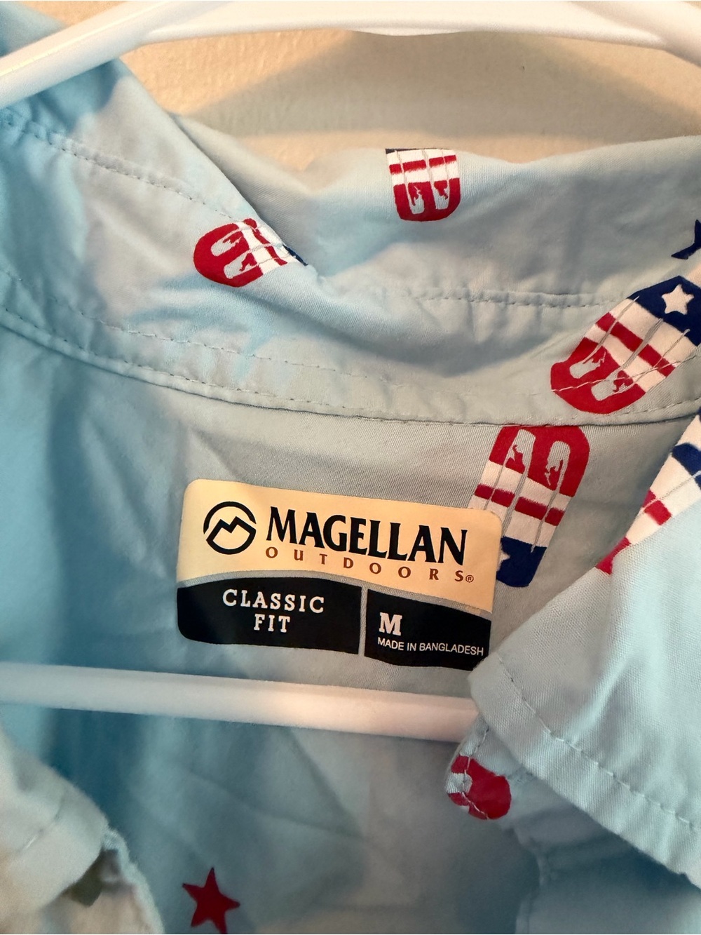 Magellan Outdoors Men’s Light Blue Short-Sleeve Button-Up Shirt - Picture 3 of 3